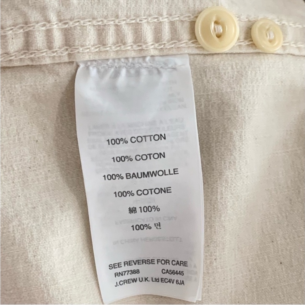J Crew ecru denim button down shirt gold stars - Picture 6 of 7